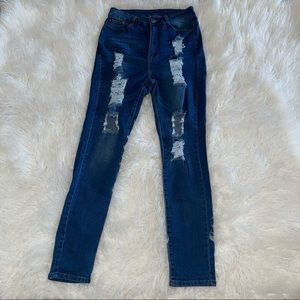 Fashion Nova High Waisted Ripped Jeans